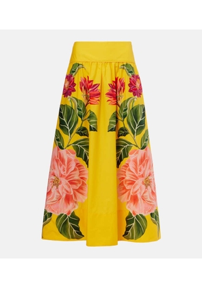 Farm Rio Spring Awakening floral cotton midi skirt