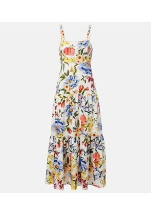 Farm Rio Floral linen-blend midi dress