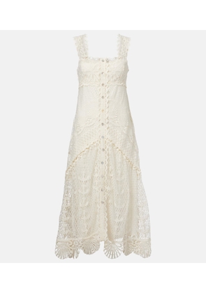 Farm Rio Tiered guipure lace maxi dress