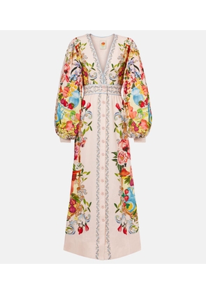 Farm Rio Floral linen-blend maxi dress