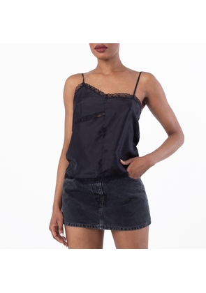 MM6 Lace-Trimmed Silk Top