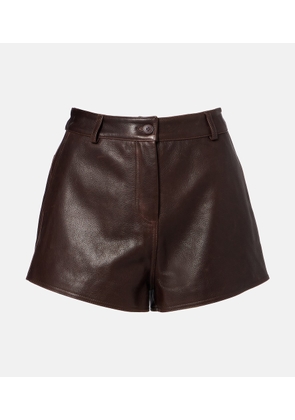 Nour Hammour Leontine leather shorts