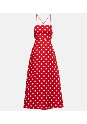 Posse Lori polka-dot linen maxi dress