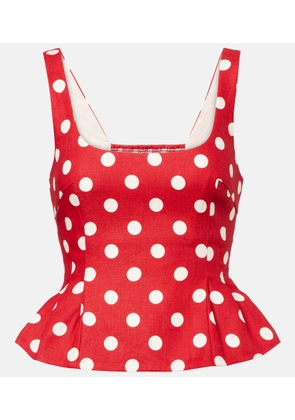 Posse Rosalie polka-dot linen top