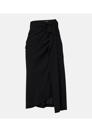 Balenciaga Draped gathered crepe midi skirt