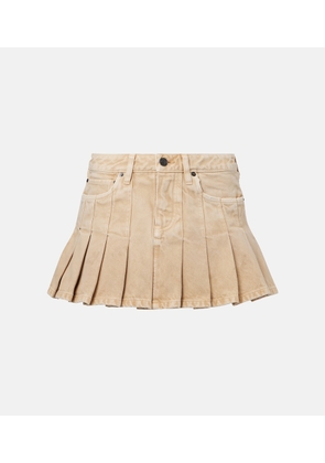 Balenciaga Pleated denim miniskirt