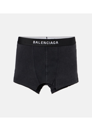 Balenciaga Logo cotton-blend jersey miniskirt