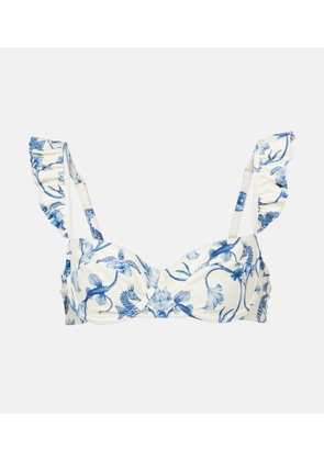 Agua by Agua Bendita Kiwi printed ruffled bikini top