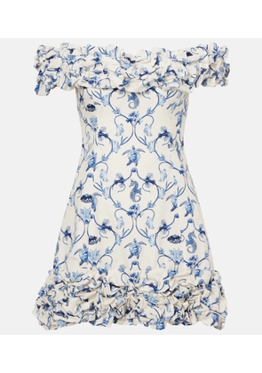 Agua by Agua Bendita Jardin off-shoulder cotton minidress