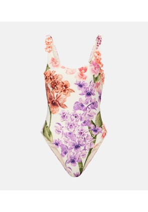 Agua by Agua Bendita Floral-applique swimsuit