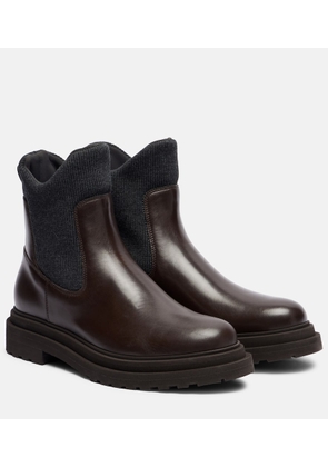 Brunello Cucinelli Leather sock boots