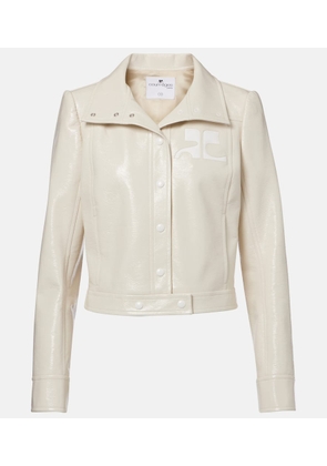 Courreges Logo faux leather jacket