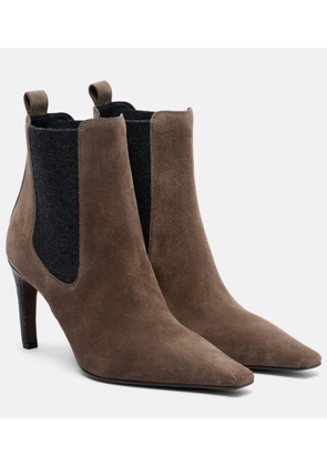 Brunello Cucinelli Chelsea Monili suede ankle boots
