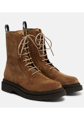 Brunello Cucinelli Suede combat boots