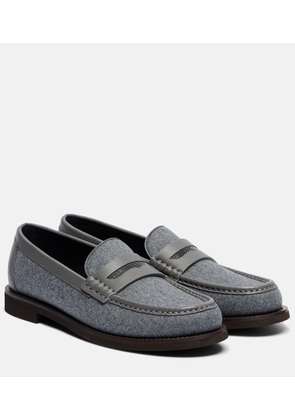 Brunello Cucinelli Monili leather-trimmed loafers