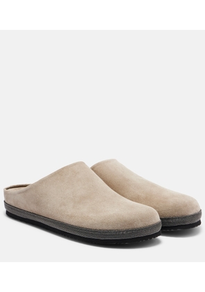 Brunello Cucinelli Monili suede clogs