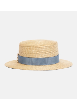 Roger Vivier Tres Vivier straw boater hat