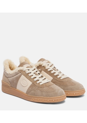 Valentino Garavani Upvillage suede and corduroy sneakers