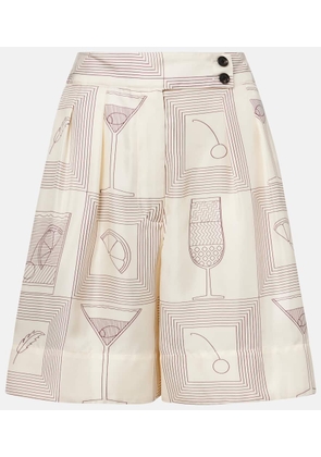 Loro Piana Dorin printed silk twill Bermuda shorts