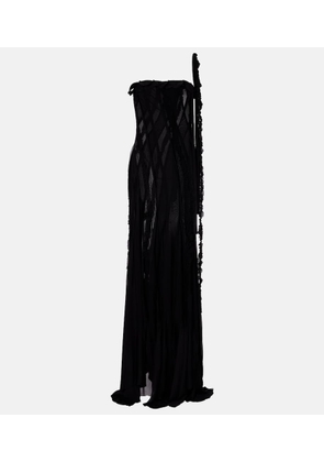 Blumarine Draped one-shoulder gown