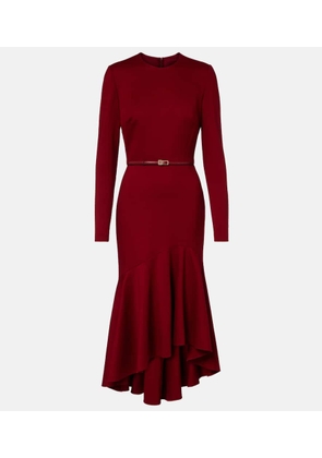 Elie Saab Belted tiered midi dress