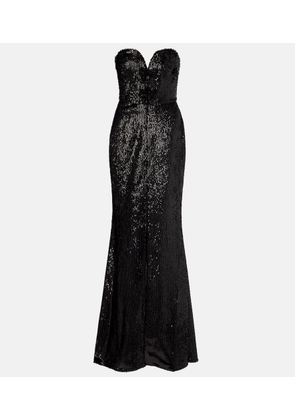 Elie Saab Sequined strapless silk-blend gown