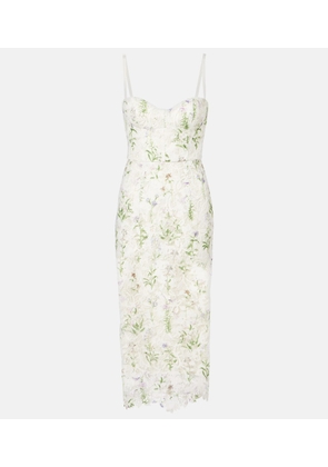Monique Lhuillier Floral lace corset dress