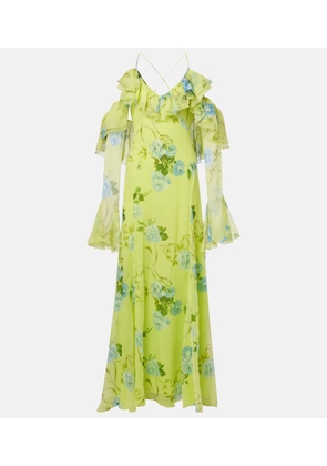 Blumarine Floral silk crepe gown