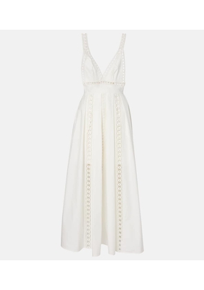 Elie Saab Embroidered cotton-blend midi dress