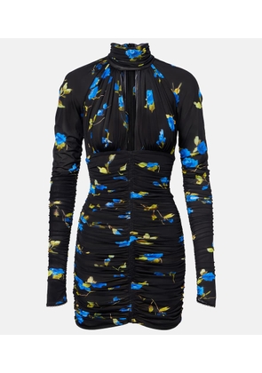 Blumarine Cutout floral jersey minidress