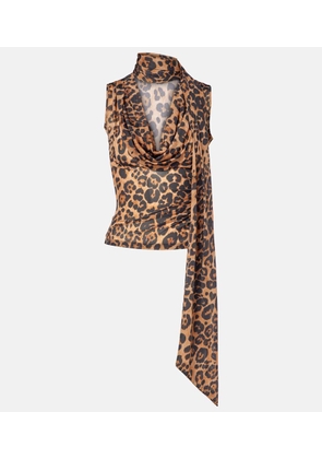 Blumarine Leopard-printed jersey top