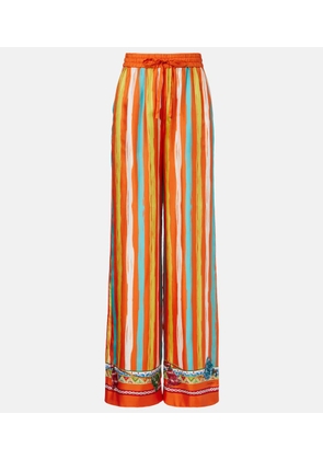Dolce&Gabbana Striped silk palazzo pants