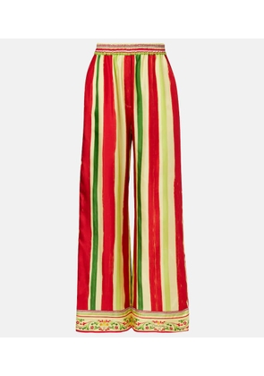 Dolce&Gabbana High-rise striped silk palazzo pants