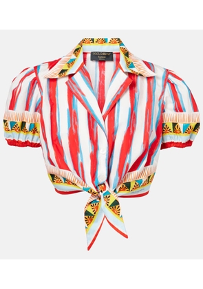 Dolce&Gabbana Cropped striped cotton shirt