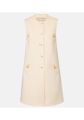Valentino VGold wool and cashmere minidress