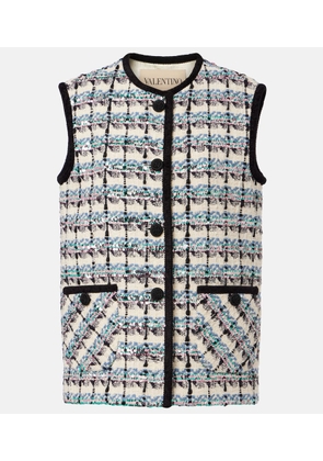 Valentino Mossi sequined cotton-blend tweed vest