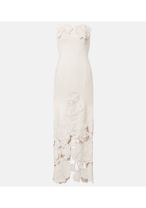 Leo Lin Rayna floral-applique crepe maxi dress