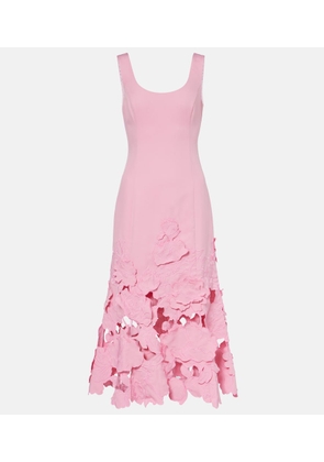 Leo Lin Emily floral-applique midi dress