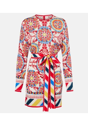 Dolce&Gabbana Belted printed silk top