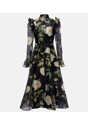 Leo Lin Katrina floral linen-blend midi dress