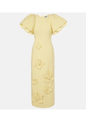 Leo Lin Lucinda floral-applique tweed maxi dress