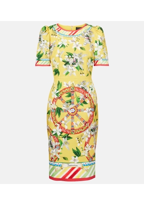 Dolce&Gabbana Printed cotton-blend midi dress