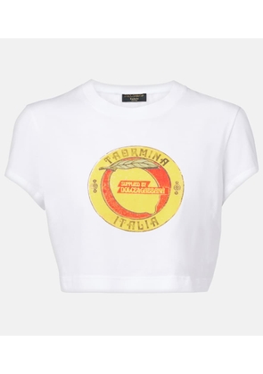 Dolce&Gabbana Cropped printed cotton T-shirt