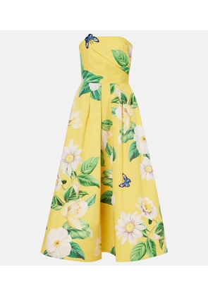 Leo Lin Lynn floral cotton bustier dress