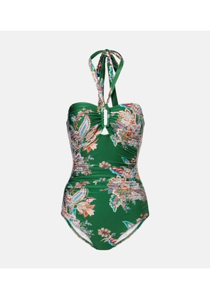 Zimmermann Rhiannon paisley ruched swimsuit