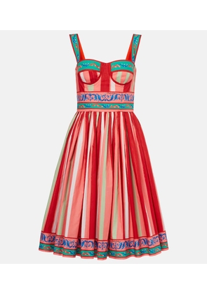 Dolce&Gabbana Taormina striped cotton bustier dress