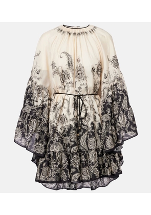 Zimmermann Rhiannon floral gathered silk minidress