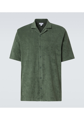 Sunspel Cotton terry bowling shirt