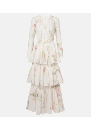 Zimmermann Lucky floral tiered cotton maxi dress