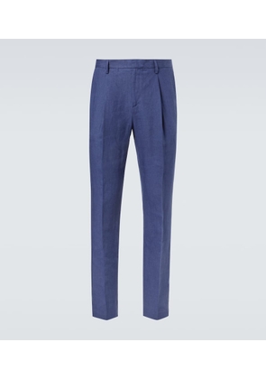 Sunspel Pleated linen straight pants